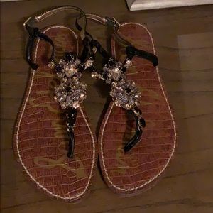 Sam Edelman T Strap Sandal-jeweled